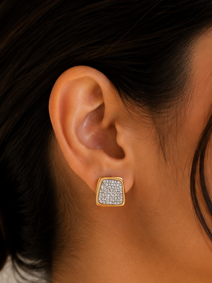Gilded Pavé Trapezes