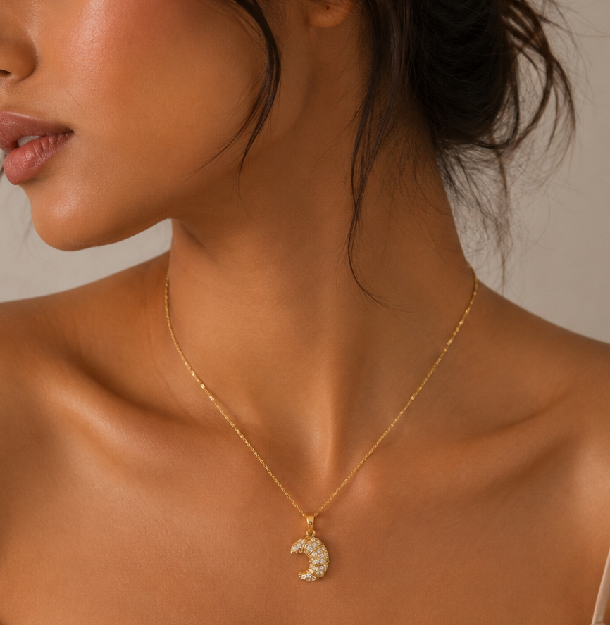 Golden Crescent Necklace