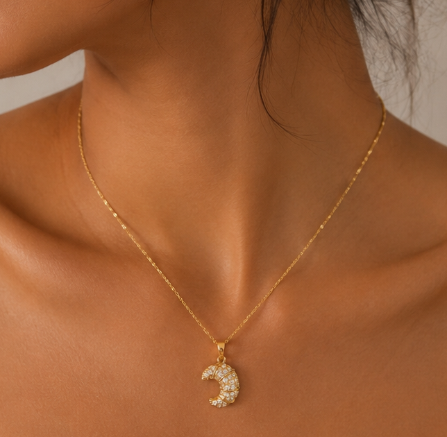 Golden Crescent Necklace