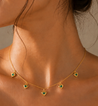 Emerald Heart Station Necklace