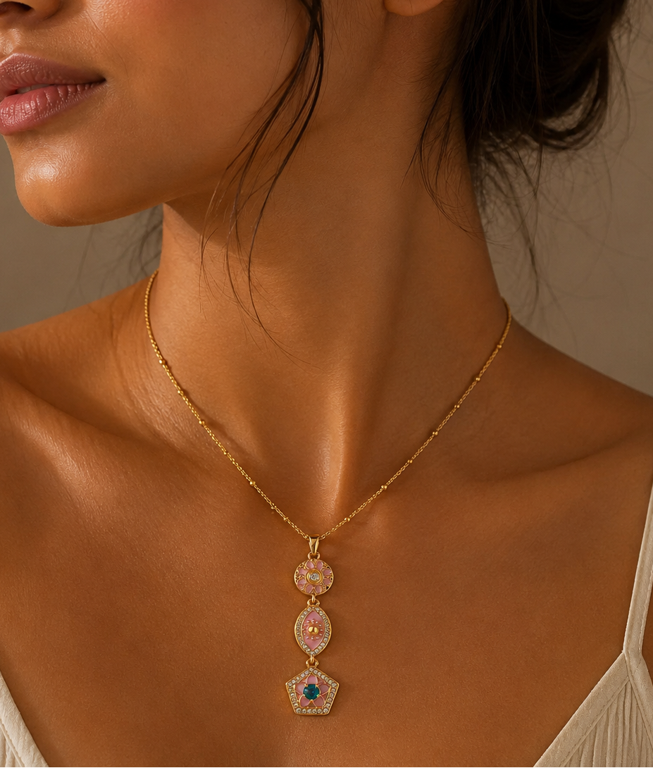 Pink Evil Eye Necklace