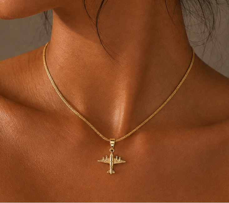 Voyager Plane Necklace