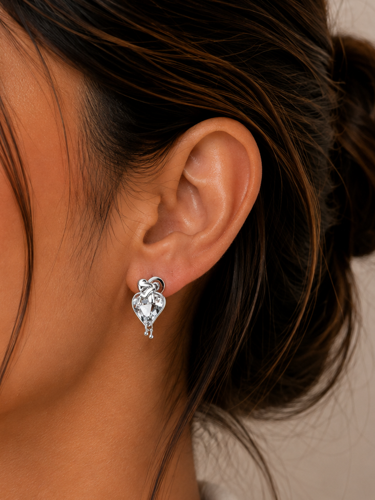 Crystal Heart Earrings