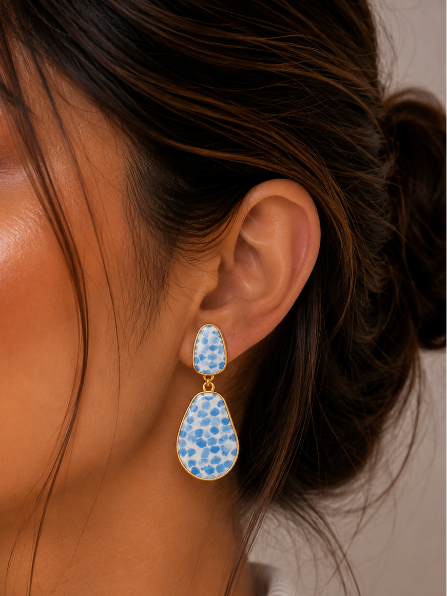 Azure Terrazzo Drop Earrings