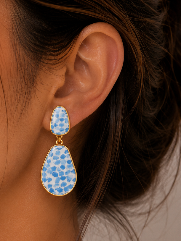 Azure Terrazzo Drop Earrings