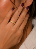 Aurelia Crystal Knot Ring
