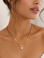 Aurora Beaded Heart Necklace