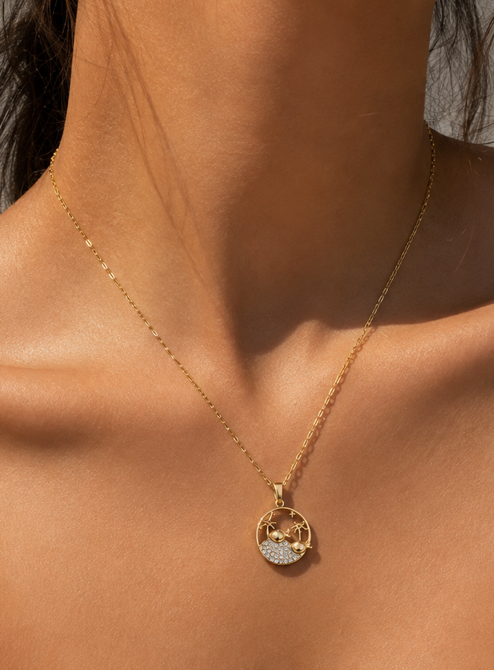 Coastal Crab Pendant Necklace