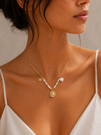 Daisy Pearl Charm Necklace
