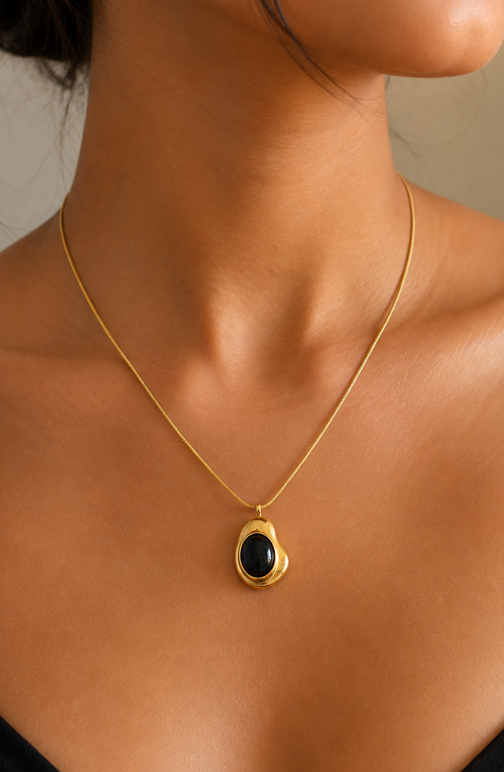 Obsidian Pebble Necklace