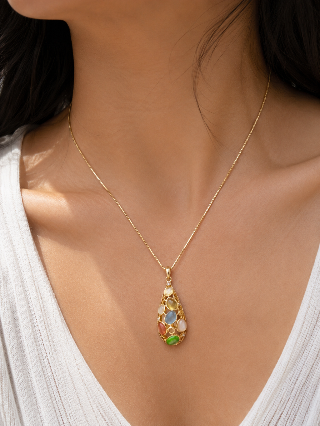 Teardrop Gemstone Pendant