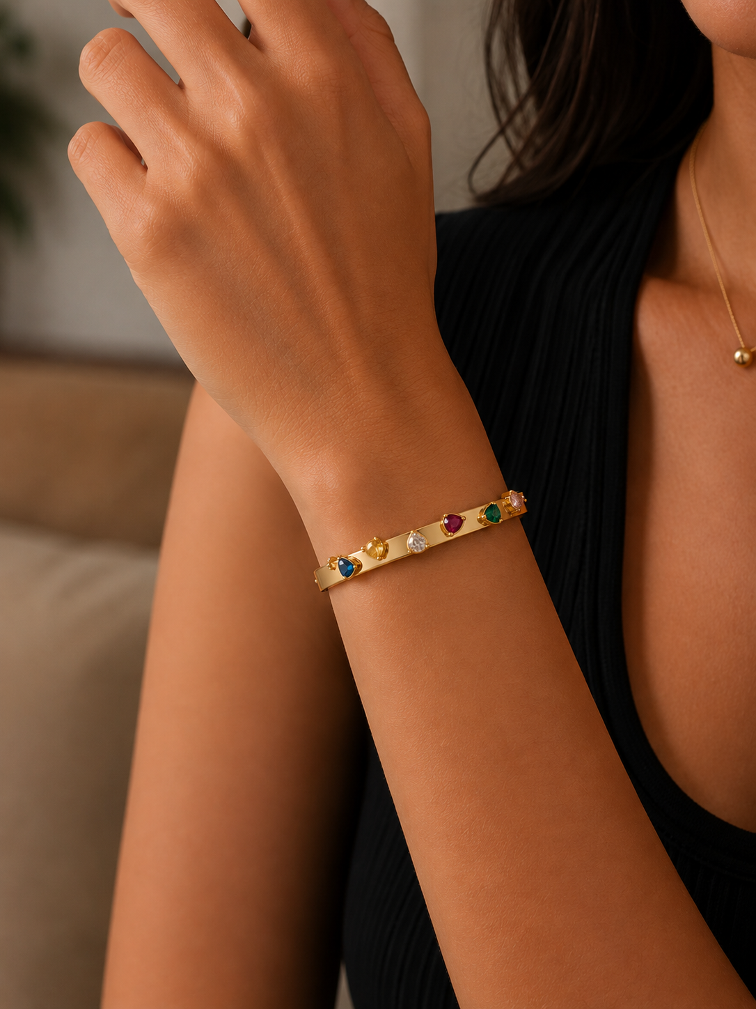 Gemstone Charm Bangle (BABYSIZE)