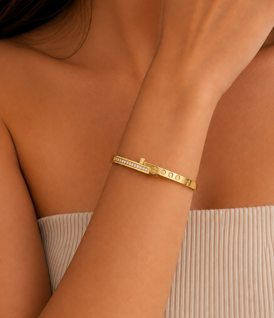 Crystal Screw Bangle (BABYSIZE)