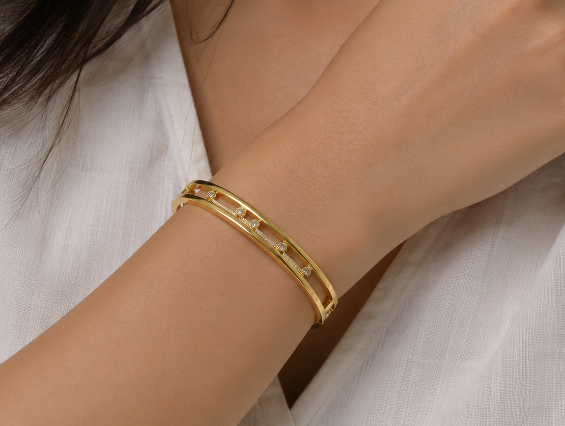 Celeste Open Cuff Bangle (BABYSIZE)