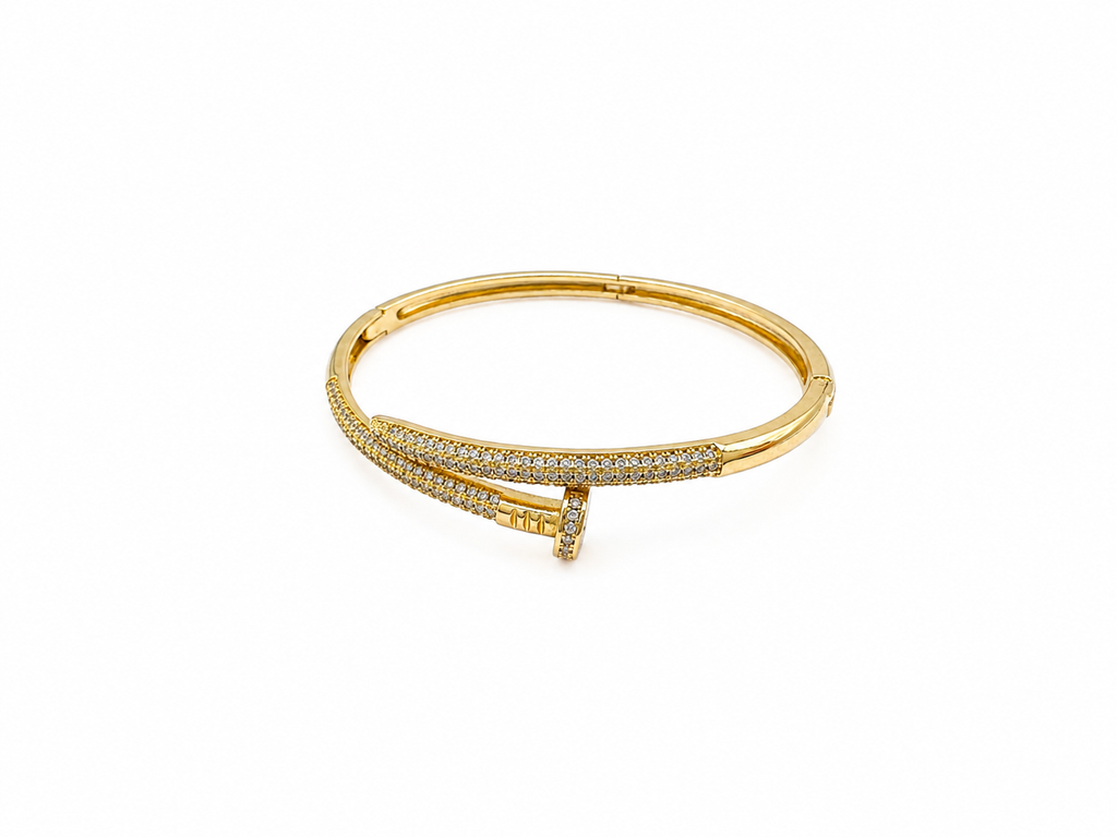 Gilded Nail Pavé Bangle