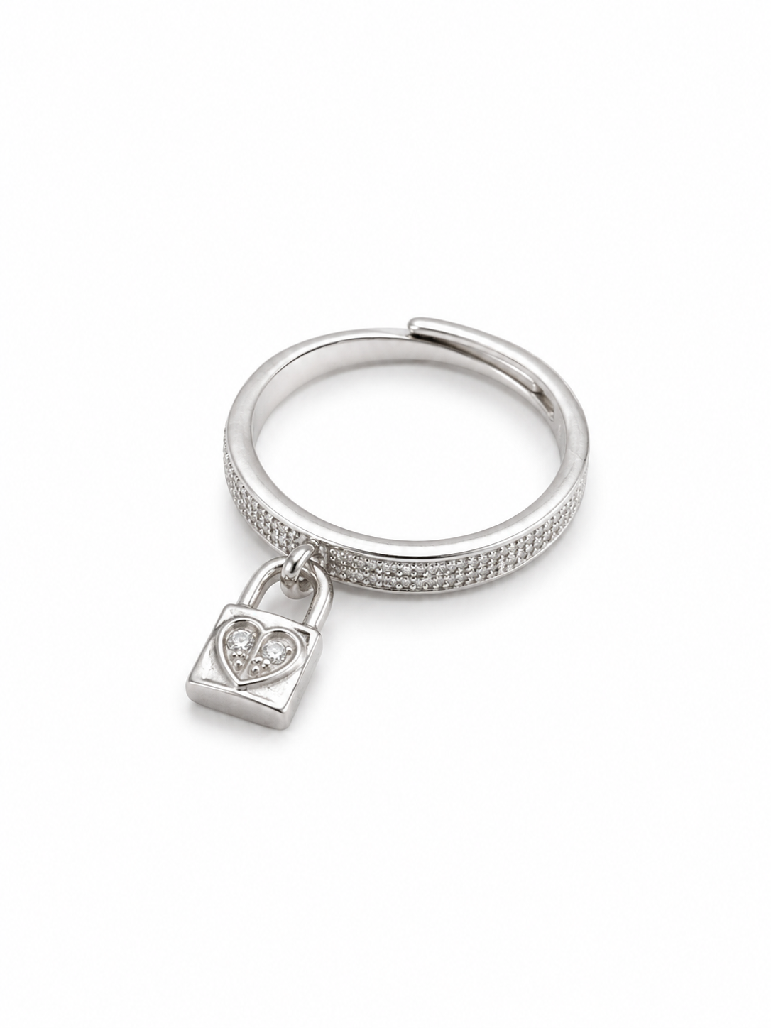Silver Lock Charm