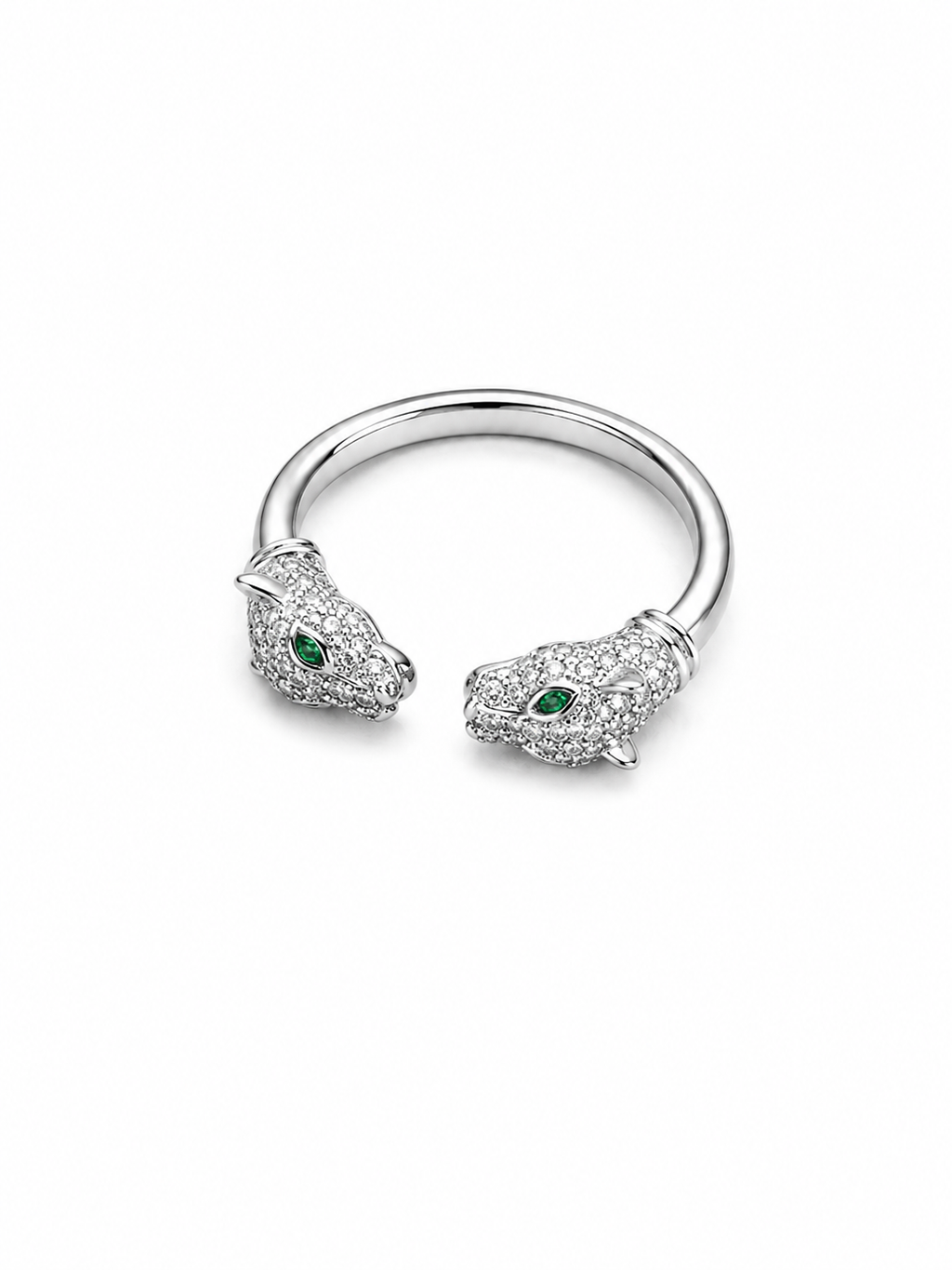 Silver Leopard Head Cuff