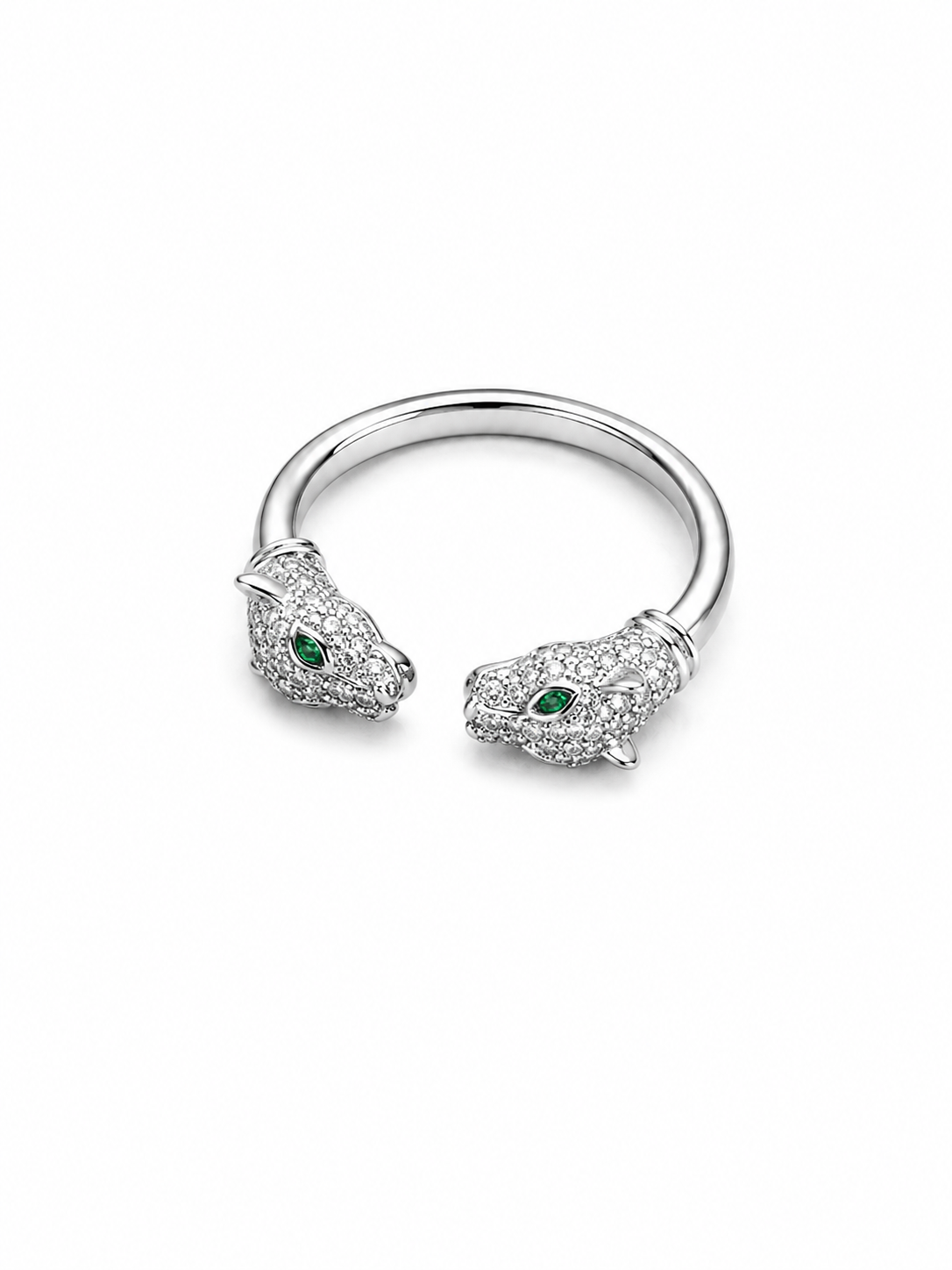 Silver Leopard Head Cuff