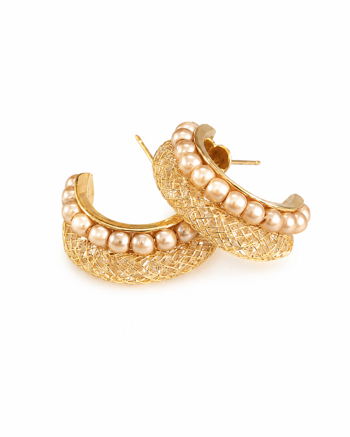 Pearl Mesh Hoop