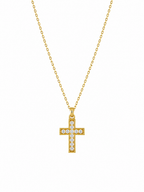 Gold Crystal Cross Necklace