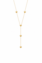 Gold Heart Lariat Necklace