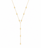 Gold Teardrop Lariat Necklace