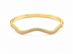 Gold Wave Crystal Kada Bracelet