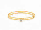 Double-Layer Gold-Tone Crystal Accent  Bracelet