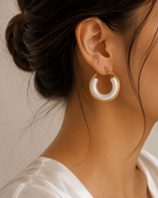 Gold Pearl Hoop