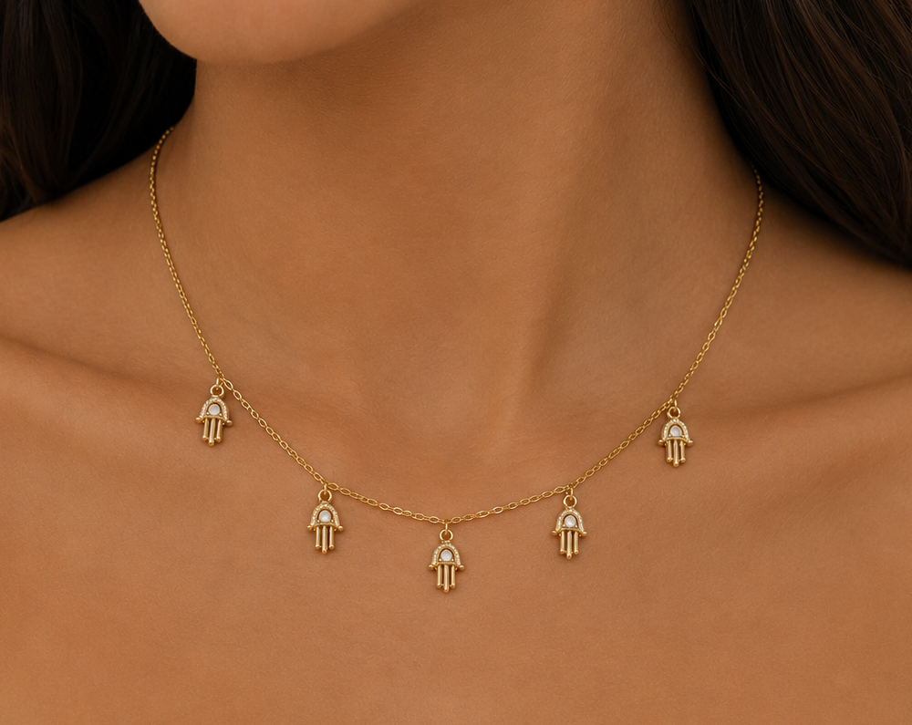 Evil eye charm necklace