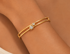 Double-Layer Gold-Tone Crystal Accent  Bracelet