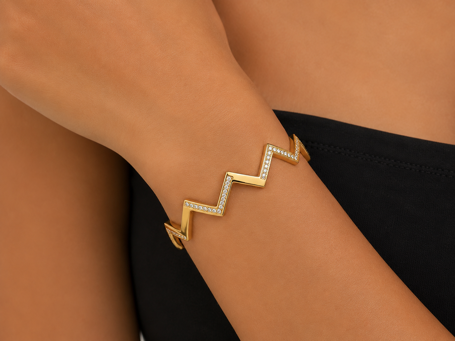 Zigzag Rhinestone Bracelet