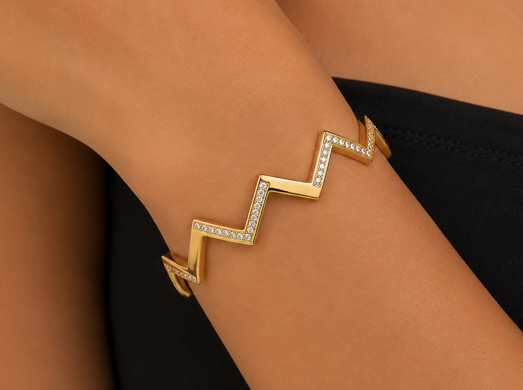 Zigzag Rhinestone Bracelet