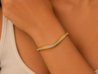 Gold-Tone Crystal Pave V-Shaped Bracelet
