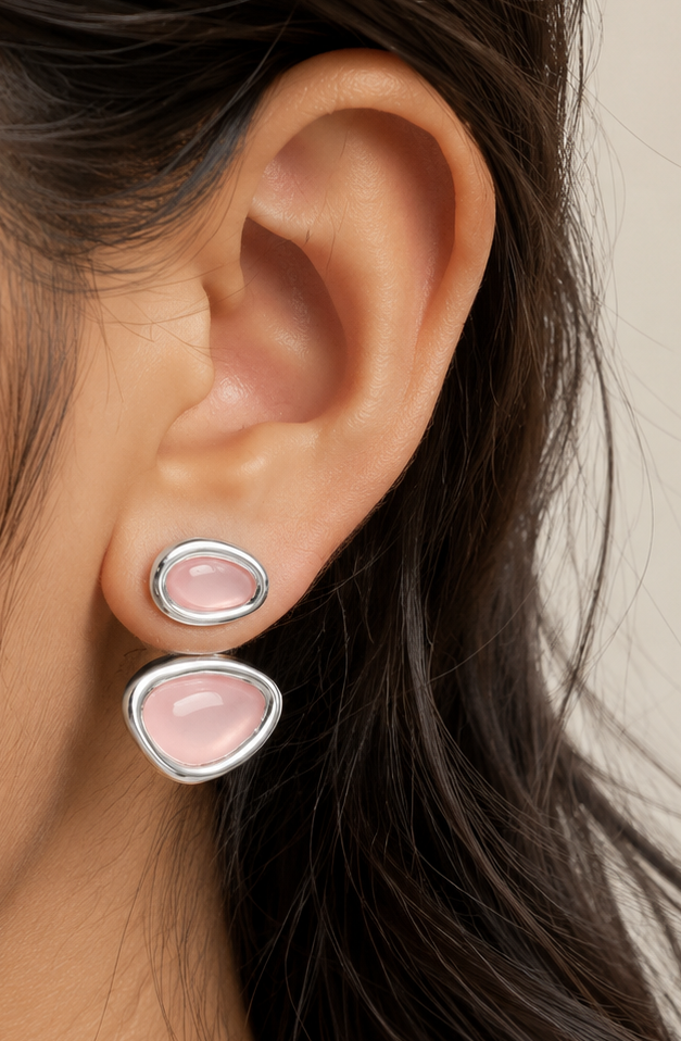 Pink Stone Double Drop