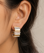 Two-Tone Geometric Hoop