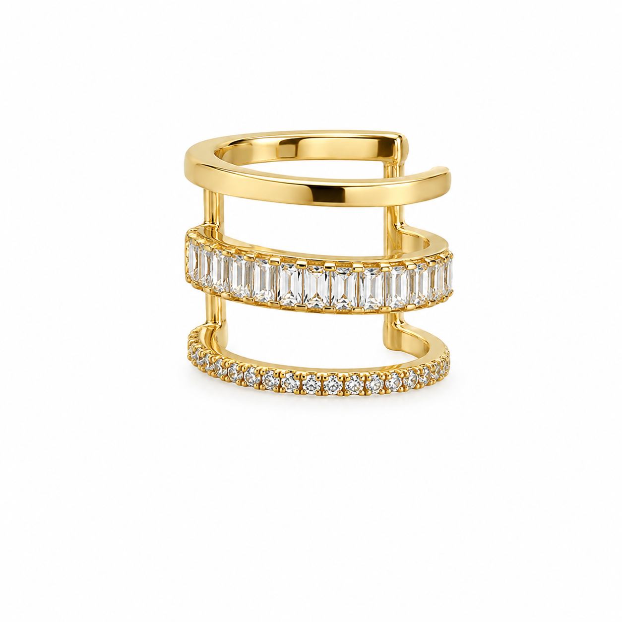 Luxe Triple Pavé Ear Cuff