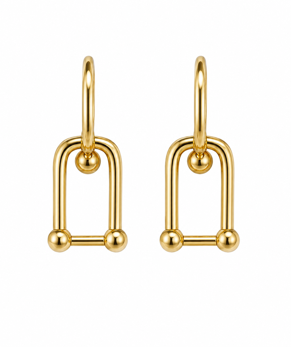 Lock Charm Hoop Earrings