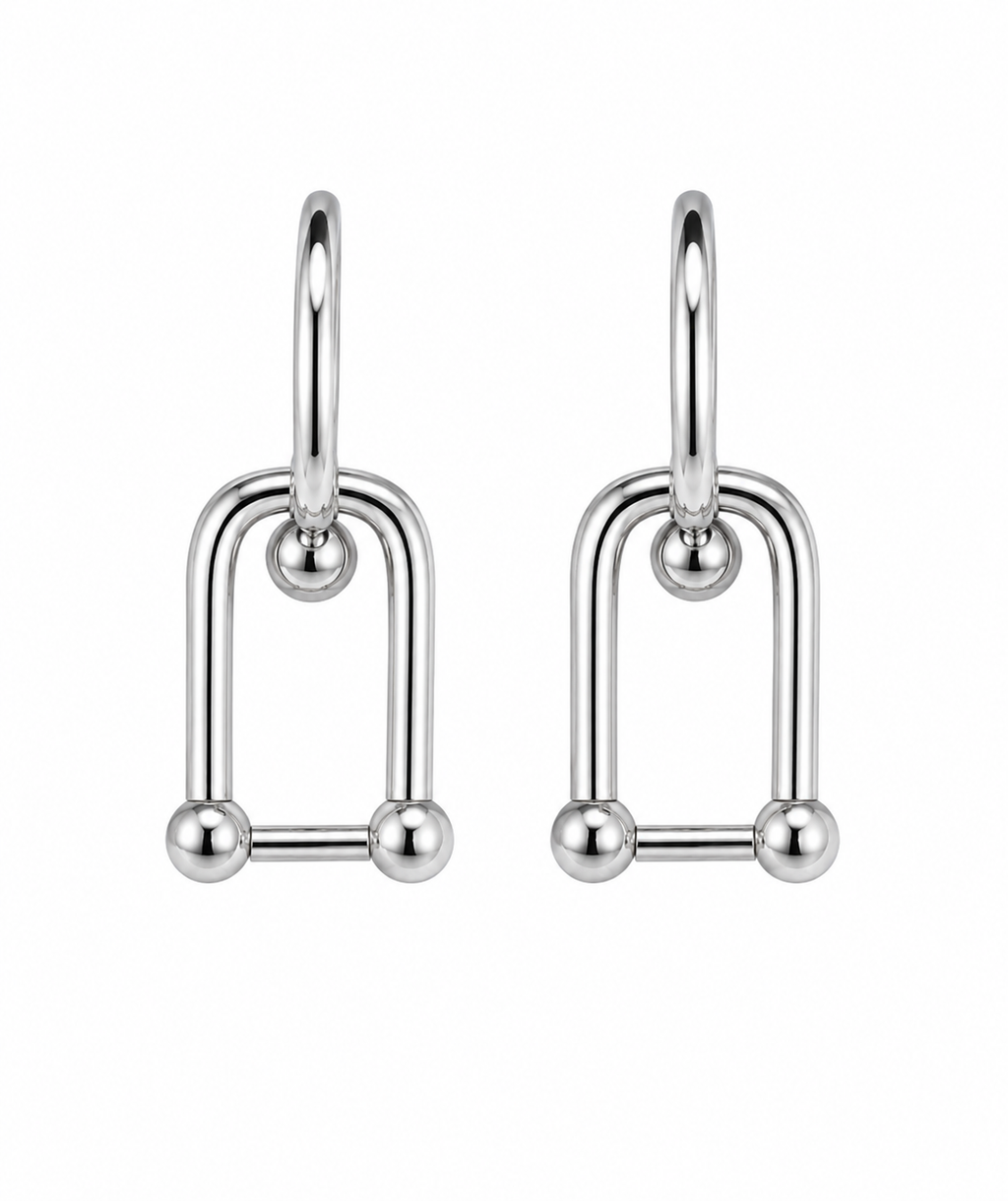 Lock Charm Hoop Earrings