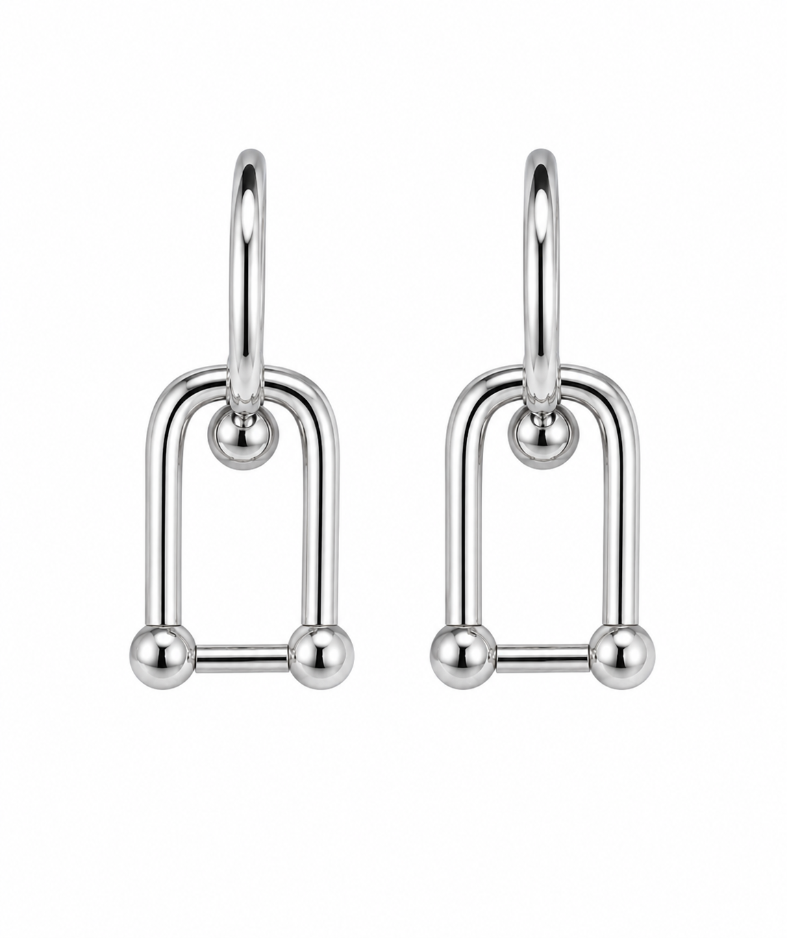 Lock Charm Hoop Earrings