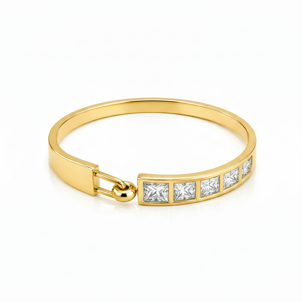 Modern Crystal Link Bangle (BABY SIZE)