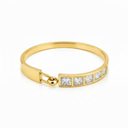 Modern Crystal Link Bangle (BABY SIZE)
