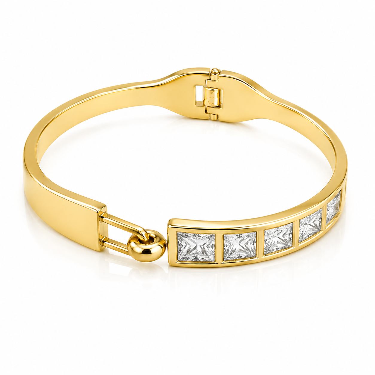 Modern Crystal Link Bangle