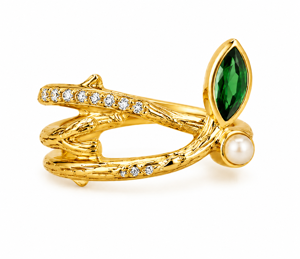 Emerald Vine Ear Cuff
