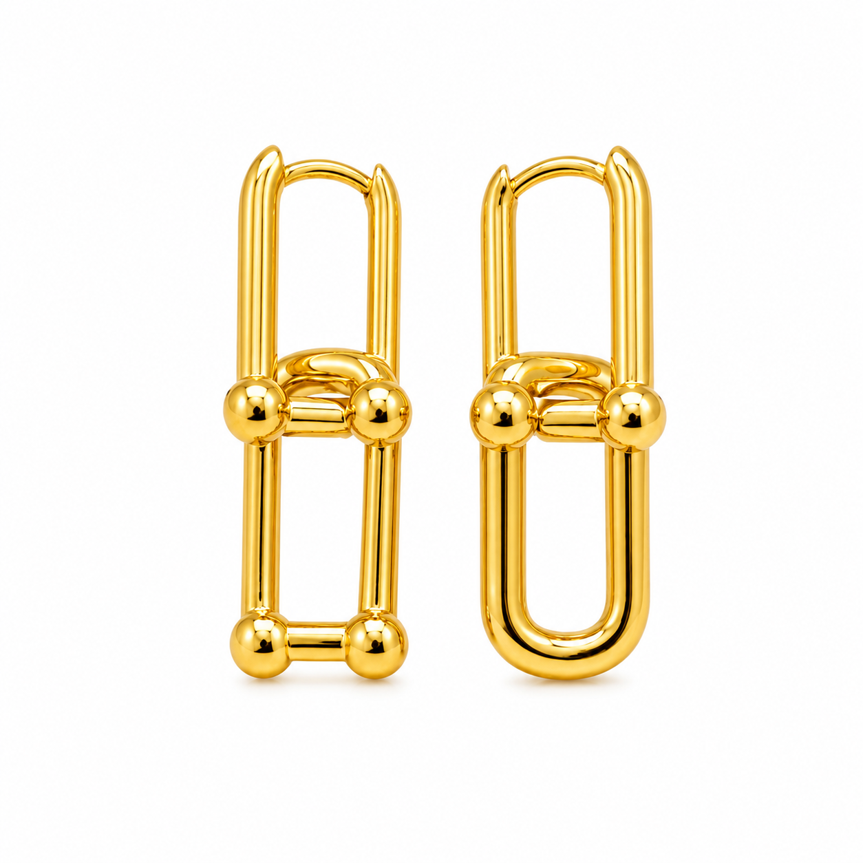 Lock Charm Hoop Earrings (2in1)