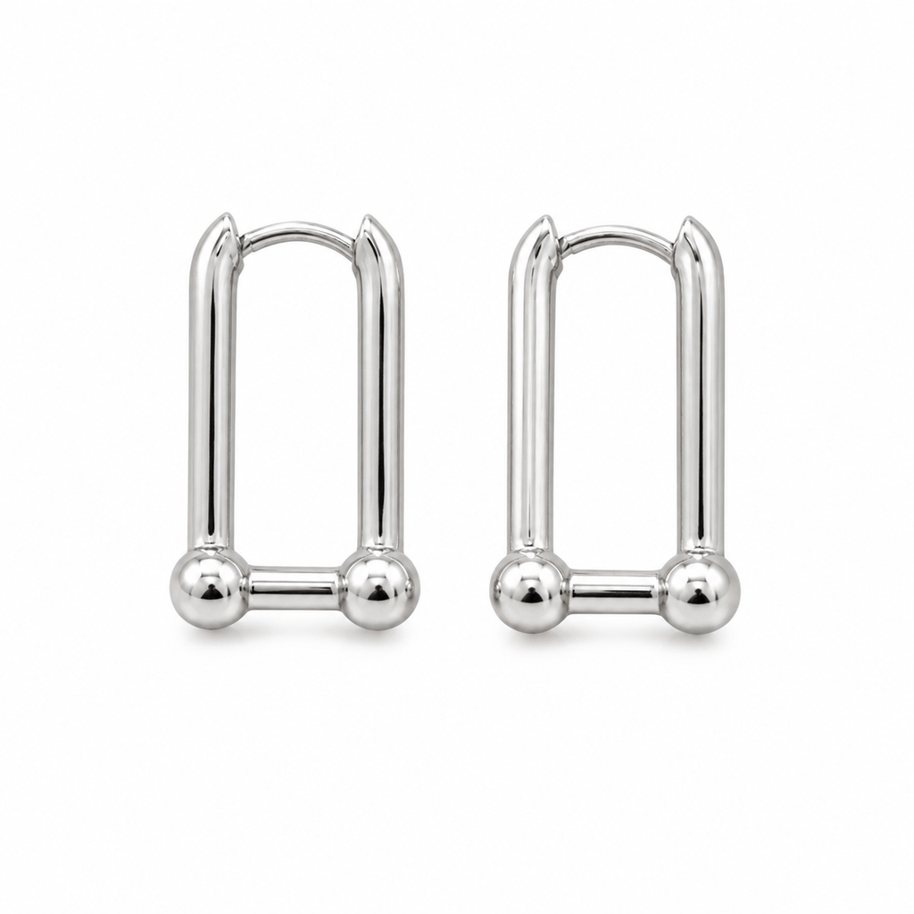 Lock Charm Hoop Earrings (2in1)
