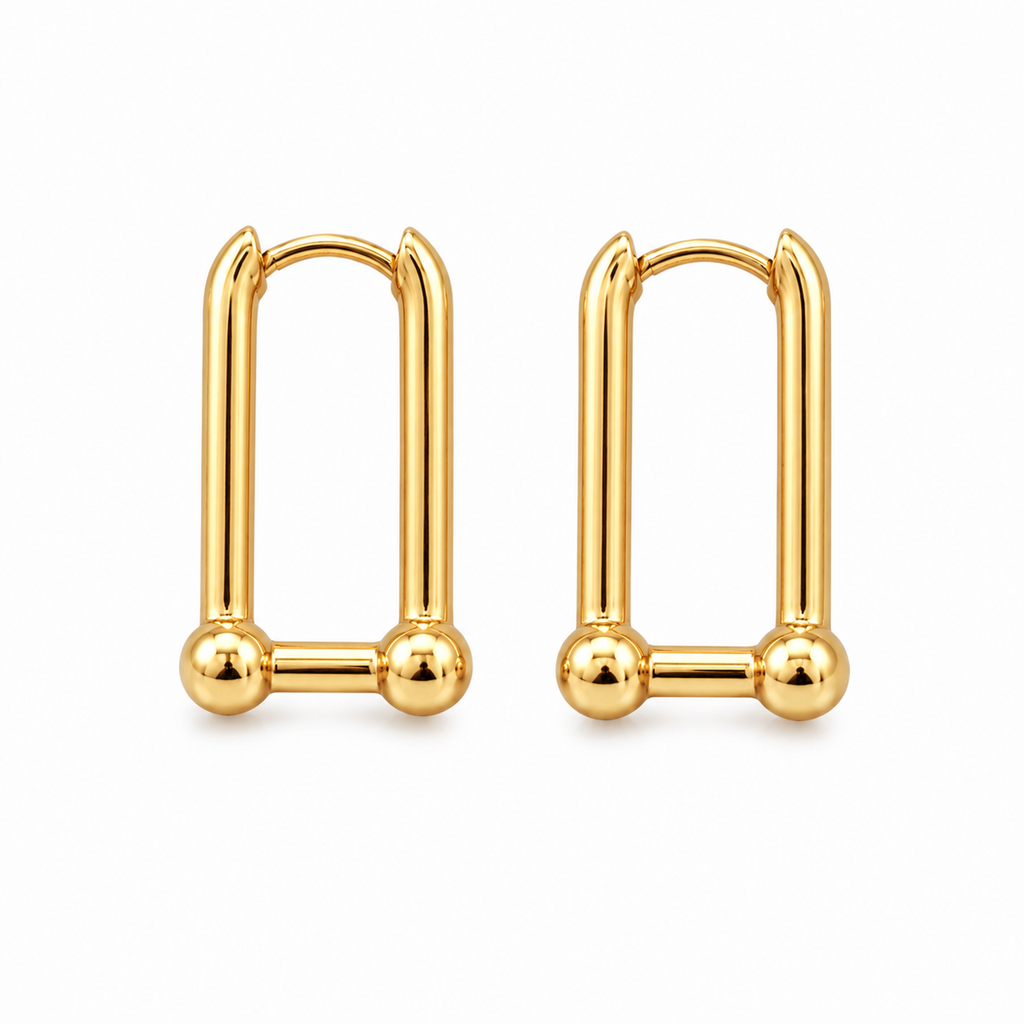 Lock Charm Hoop Earrings (2in1)