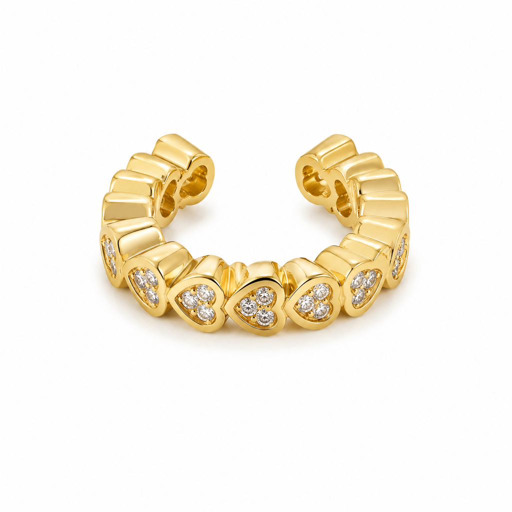 Heart Crystal Earcuff