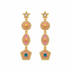 Pink Evil Eye Drop Earrings