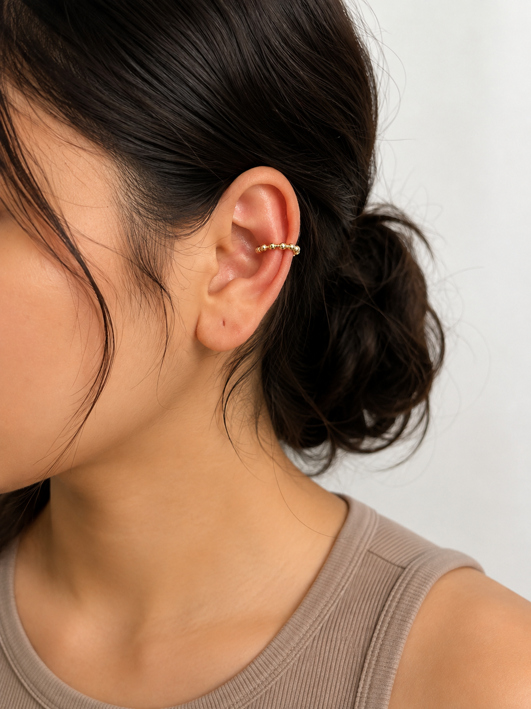 Gold Beaded Ear Cuff